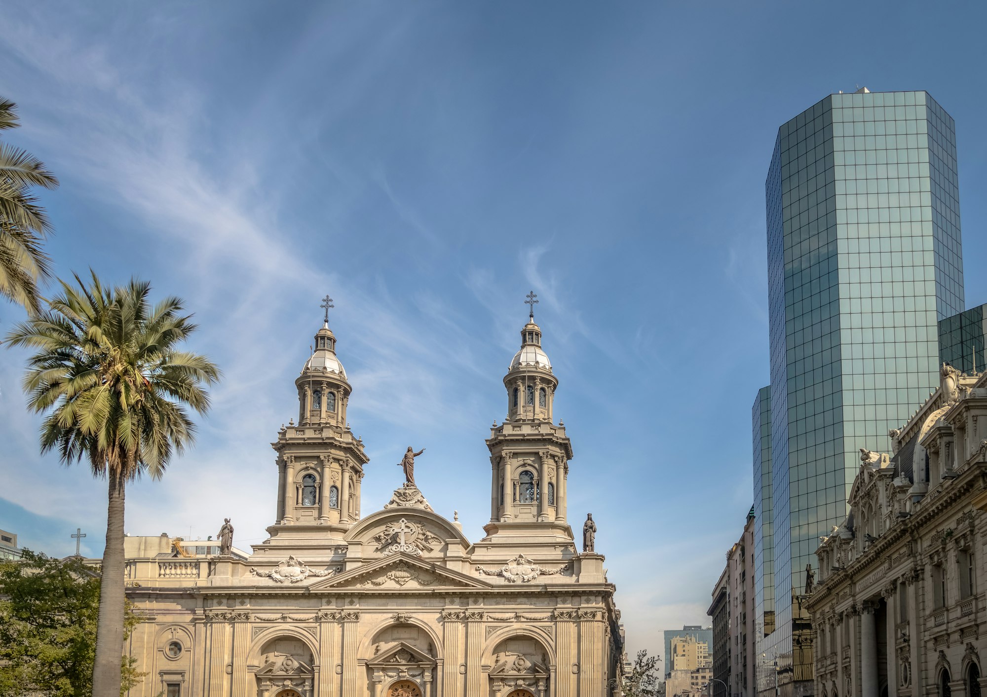 Santiago Metropolitan Cathedral at Plaza de Armas Square - Santiago, Chile